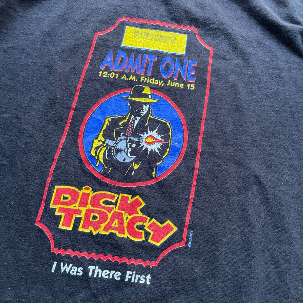 Vtg 90s Disney's "Dick Tracy" Movie Shirt Men's Size L Double Sided USA Made